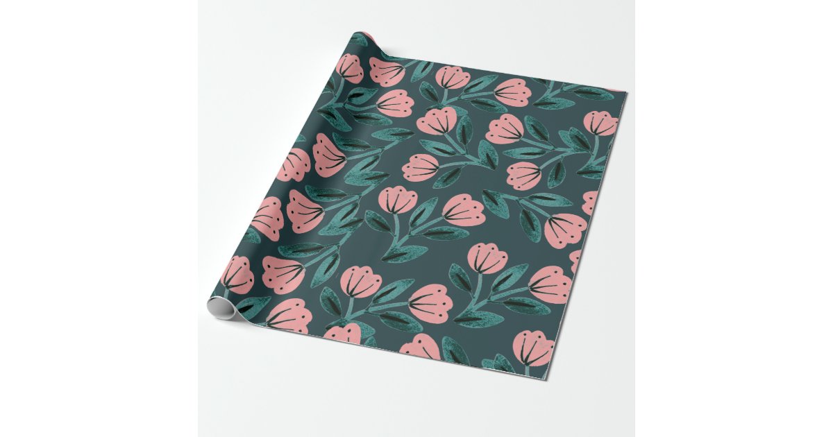 Elegant Pink Blush Eucalyptus Sage Green Wrapping Paper