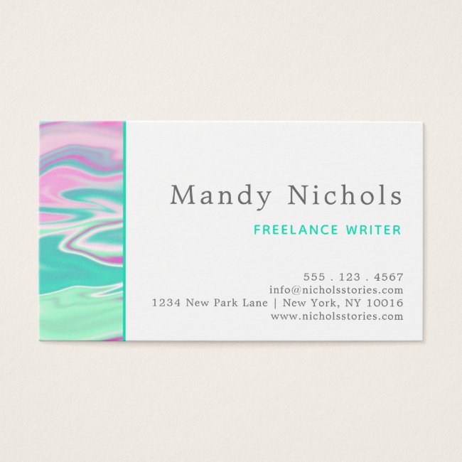 Teal and Pink Marble Pattern Monogram