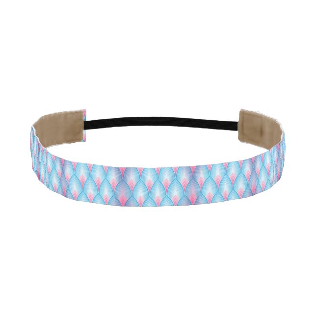 Teal And Pink Petal Pattern Athletic Headband (Front)