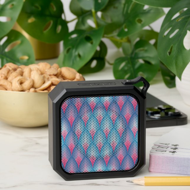 Teal And Pink Petal Pattern Bluetooth Speaker (Insitu(Table))