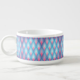 Teal And Pink Petal Pattern Bowl