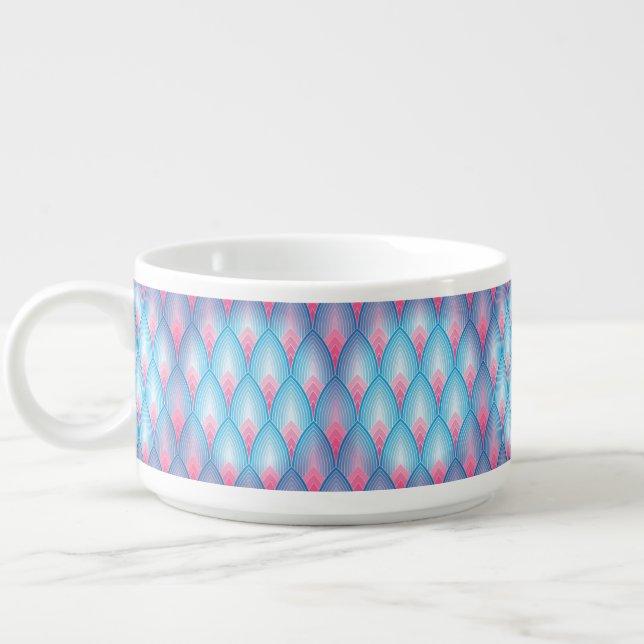 Teal And Pink Petal Pattern Bowl (Right)