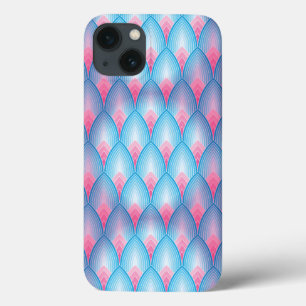 Teal And Pink Petal Pattern iPhone 13 Case