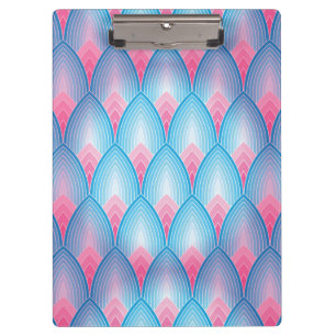 Teal And Pink Petal Pattern Clipboard