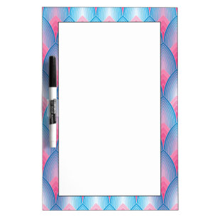Teal And Pink Petal Pattern Dry-Erase Board