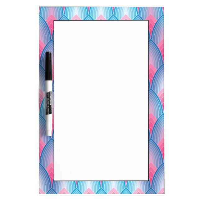 Teal And Pink Petal Pattern Dry-Erase Board (Front)