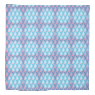 Teal And Pink Petal Pattern Duvet Cover