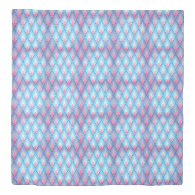 Teal And Pink Petal Pattern Duvet Cover (Front)