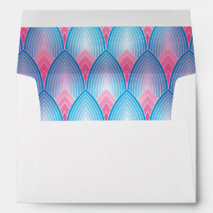 Teal And Pink Petal Pattern Envelope