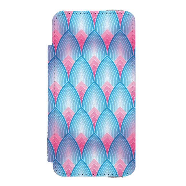 Teal And Pink Petal Pattern Incipio iPhone Wallet Case (Folio Front)