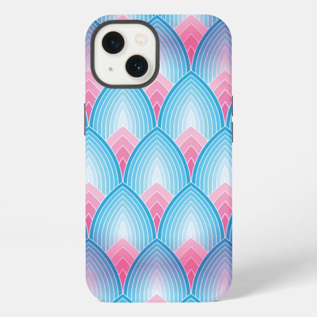 Teal And Pink Petal Pattern Iphone Case (Back)
