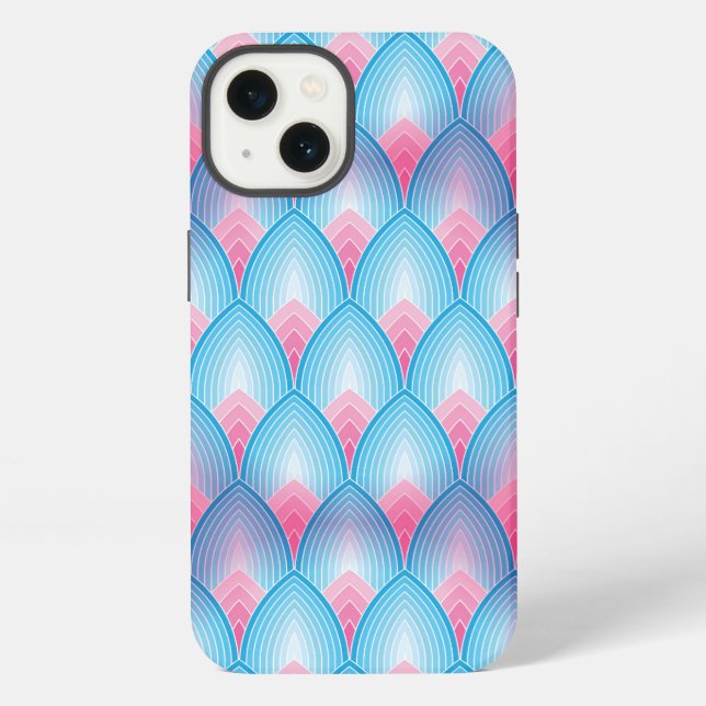 Teal And Pink Petal Pattern Iphone Case (Back)
