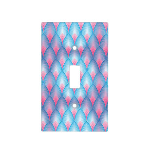Teal And Pink Petal Pattern Light Switch Cover