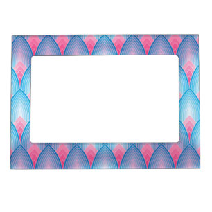 Teal And Pink Petal Pattern Magnetic Frame