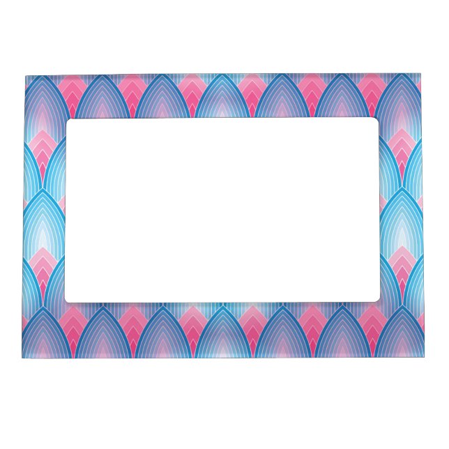 Teal And Pink Petal Pattern Magnetic Frame (Front)