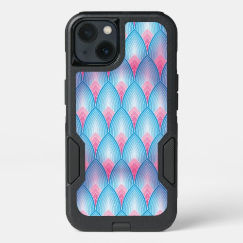 Teal And Pink Petal Pattern iPhone 13 Case