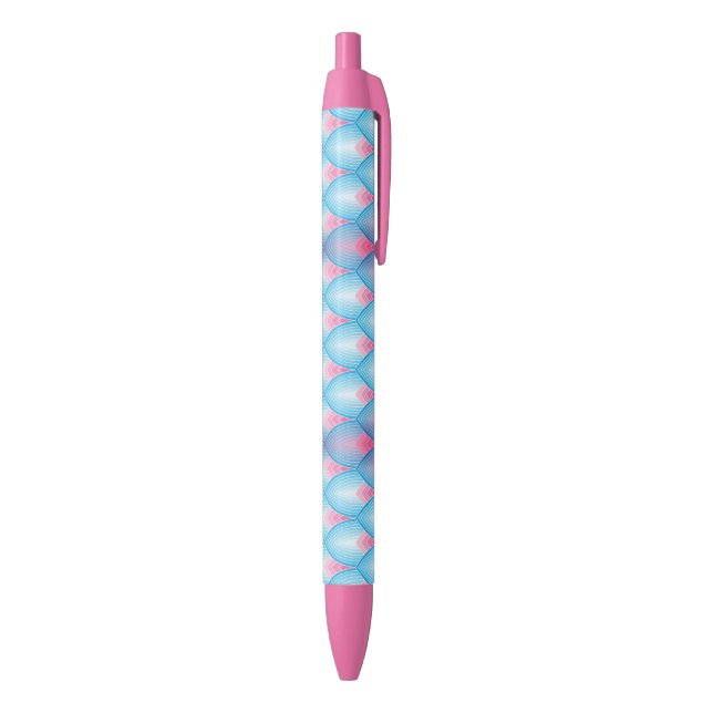 Teal And Pink Petal Pattern Pen (Bottom (Vertical))