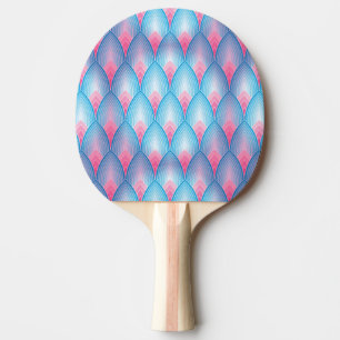 Teal And Pink Petal Pattern Ping-Pong Paddle