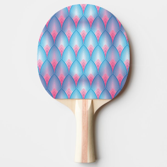 Teal And Pink Petal Pattern Ping-Pong Paddle (Front)