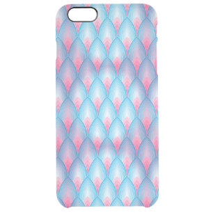 Teal And Pink Petal Pattern Clear iPhone 6 Plus Case