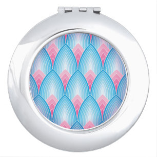 Teal And Pink Petal Pattern Vanity Mirror