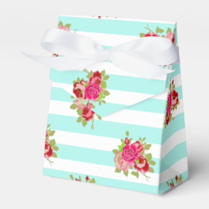 Teal and Pink Roses Candy Favor Bag Favor Boxes