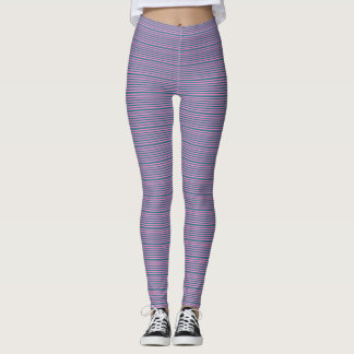 Teal and Pink Stripes Leggings