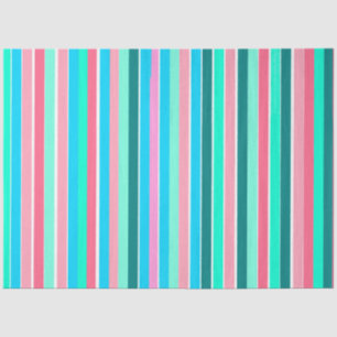 Teal and Pink Stripes  Tissue Paper