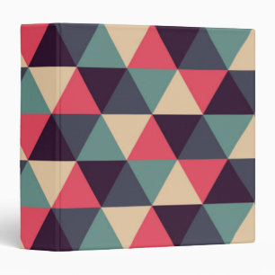 Teal And Pink Triangle Pattern 3 Ring Binder