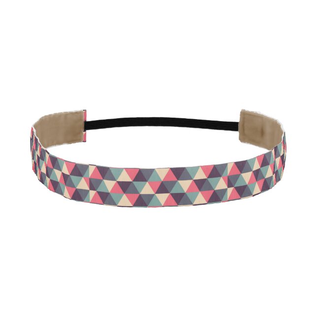 Teal And Pink Triangle Pattern Athletic Headband (Front)