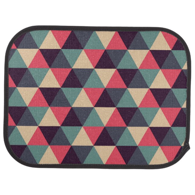 Teal And Pink Triangle Pattern Car Floor Mat (Rear)