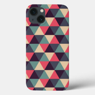 Teal And Pink Triangle Pattern iPhone 13 Case