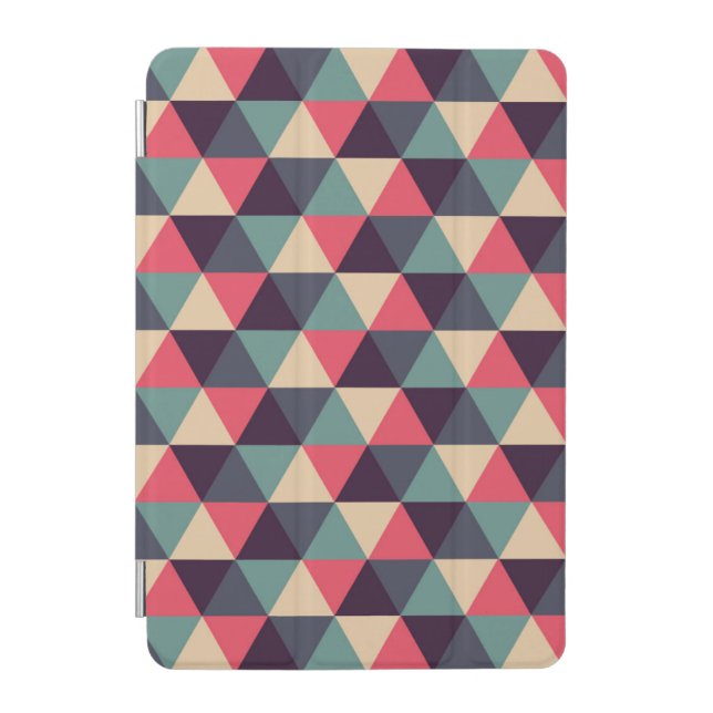 Teal And Pink Triangle Pattern iPad Mini Cover (Front)