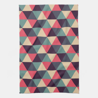 Teal And Pink Triangle Pattern Kitchen Towel