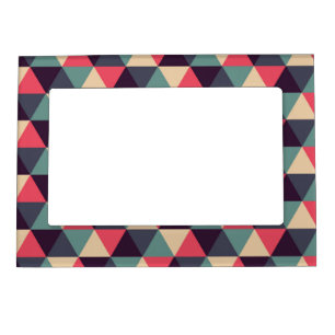 Teal And Pink Triangle Pattern Magnetic Frame