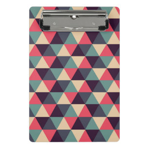 Teal And Pink Triangle Pattern Mini Clipboard