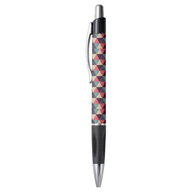 Teal And Pink Triangle Pattern Pen (Top (Vertical))