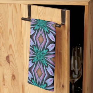 Teal and Purple Abstract Floral