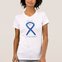 Teal and Purple Awareness Ribbon Custom Shirts