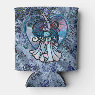 Teal and Purple Belly Dancer Love Heart            Can Cooler