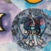 Teal and Purple Belly Dancer Love Heart