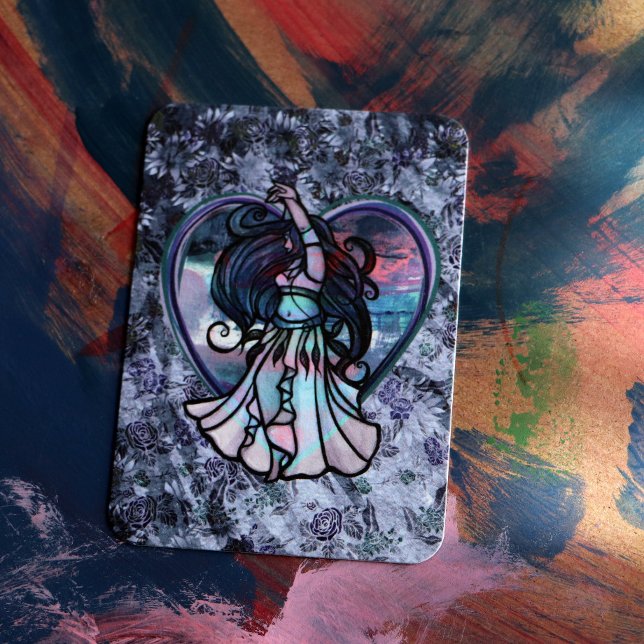 Teal and Purple Belly Dancer Love Heart       Note Card (Creator Uploaded)