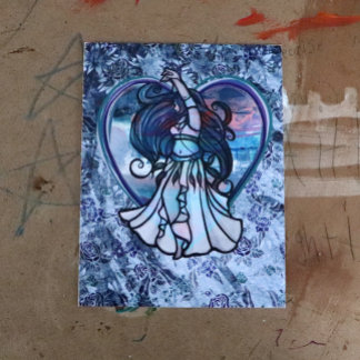 Teal and Purple Belly Dancer Love Heart            Postcard