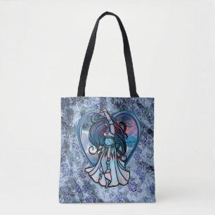 Teal and Purple Belly Dancer Love Heart            Tote Bag