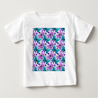Teal and purple butterfly floral pattern  baby T-Shirt