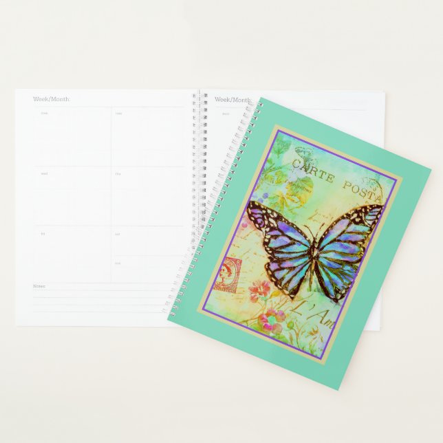 Teal and purple butterfly  planner (Display)