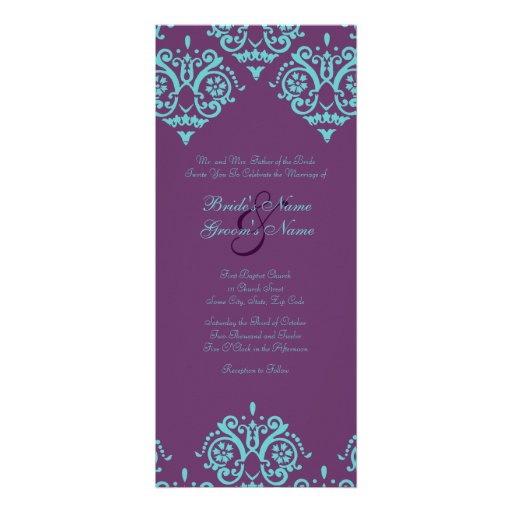 Purple And Teal Wedding Invitations 9