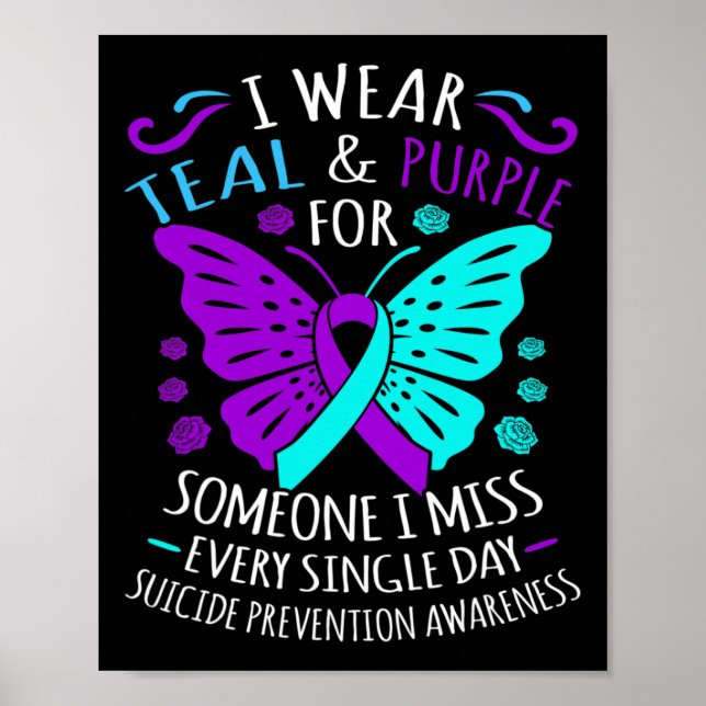 Teal And Purple Happy Suicide Awareness Support Gr Poster (Front)