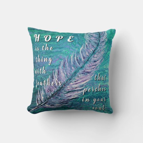 Teal and Purple Hope Pillow for Ovarian Cancer