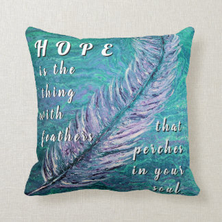 Teal and Purple Hope Pillow for Ovarian Cancer